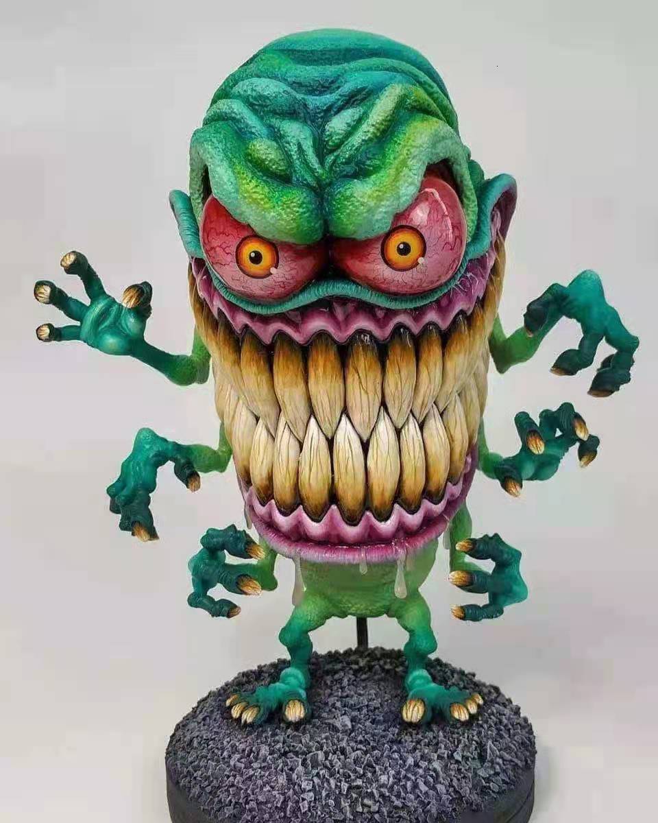 Decorative Objects Figurines Horror Car Decor Angry Big Mouth Monster Driving Statue Rat Crazy Mouse Halloween Resin Sculpture Ornament Home 230619