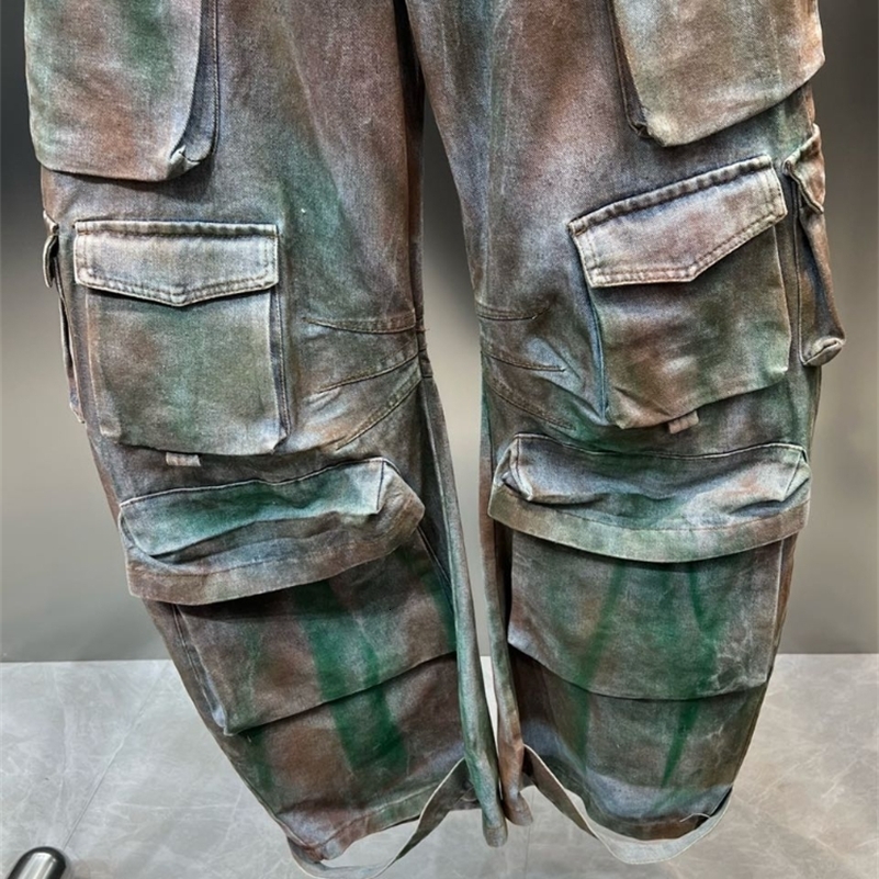 Women's Shorts Vintage Street Denim Jumpsuit Women Spring Summer Punk Rock Style Colorful Strapless Slim Fit Old Washed Wide Leg Pants 230619