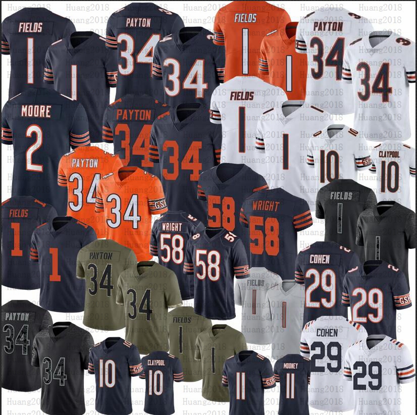 Justin Fields DJ Moore Bears Football Jersey Chase Claypool Walter Payton Darnell Mooney 58 Darnell Wright, Men
Justin Fields DJ Moore Bears Football Jersey Chase Claypool Walter Payton Darnell Mooney 58 Darnell Wright, Men