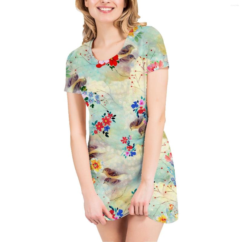 Casual Dresses Western Style Floral Print Loose All-match Short-sleeved Top Women' T-shirt Skirt Summer Street Trend Mid-length, Black
Casual Dresses Western Style Floral Print Loose All-match Short-sleeved Top Women' T-shirt Skirt Summer Street Trend Mid-length, Black