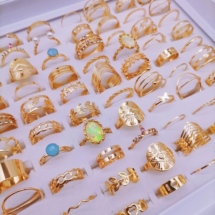 Solitaire Ring 100 Pcs Rings for Women Premium Jewelry Gifts Vintage Bohemia Couple Knuckle Wedding Party Goth Set Wholesale Mixed 230620