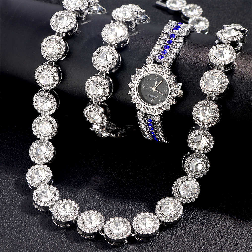 Watches Luxury Gold Color Watch Ladies Wrist Bracelet for Women Bling Iced Out Round Crystal Tennis Chain Necklace Set Jewelry 230613, W001001nb
Watches Luxury Gold Color Watch Ladies Wrist Bracelet for Women Bling Iced Out Round Crystal Tennis Chain Necklace Set Jewelry 230613, W001001nb