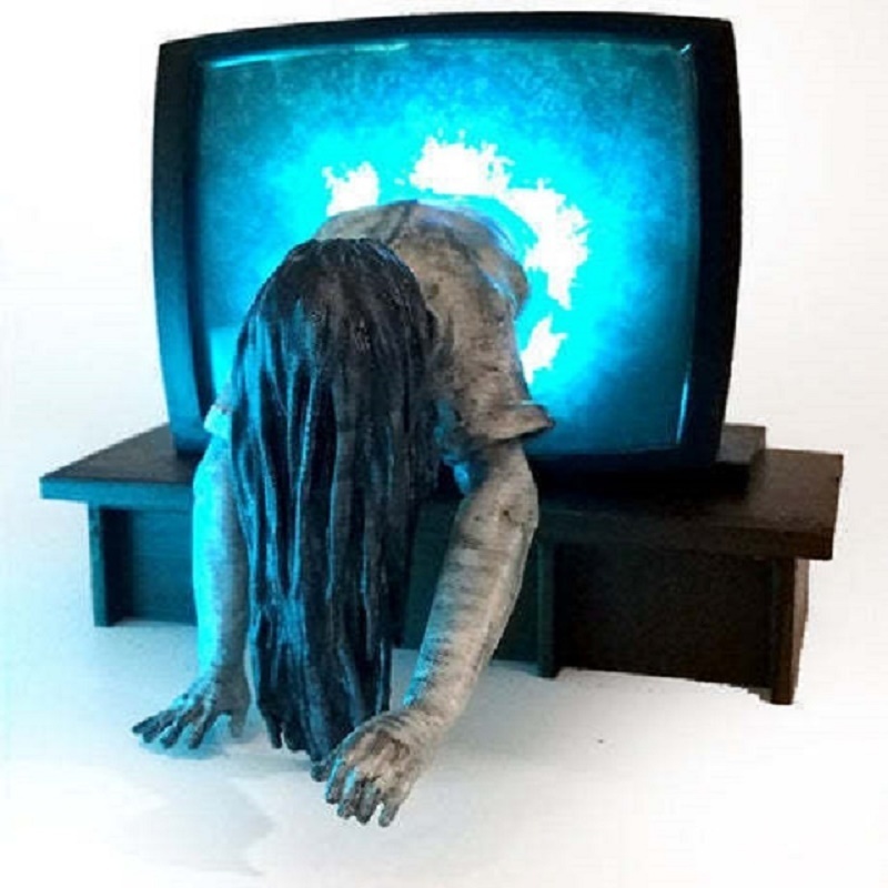 Decorative Objects Figurines Figurine Horror Lamp Movie Sculpture Illuminated 3D Model Decorations for Home Cup Scary Resin Halloween Decoration 23061