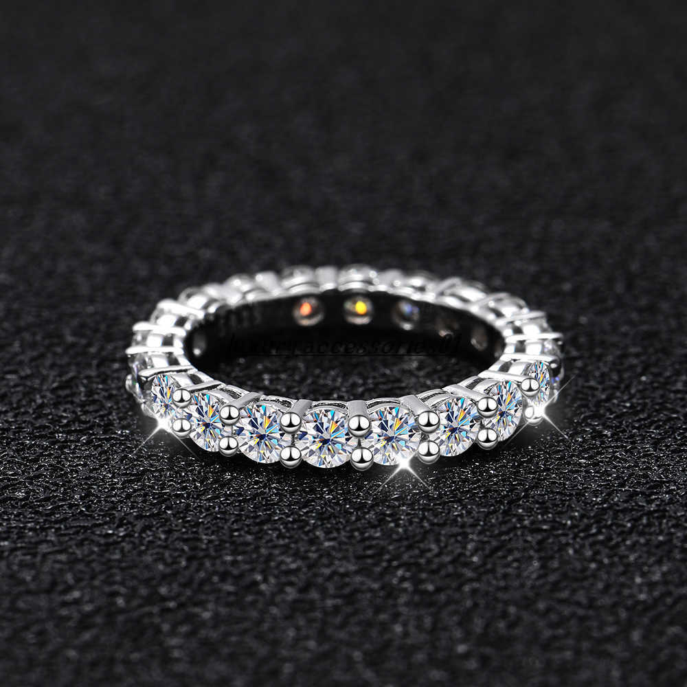 Band COSYA 22 Ct Full Moissanite Row For Women Sterling Sier D White Gold Dia Rings Eternity Wedding Fine Jewelry AA230417