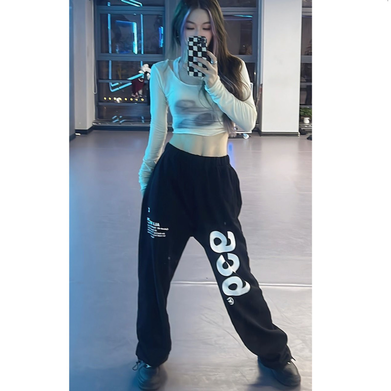 Women's Pants s Korean Fashion Jogger Women Spring Summer Jazz Hip Hop Oversize Sweatpants Kpop Dancing Y2K Clothes 939 Print Sports 230619