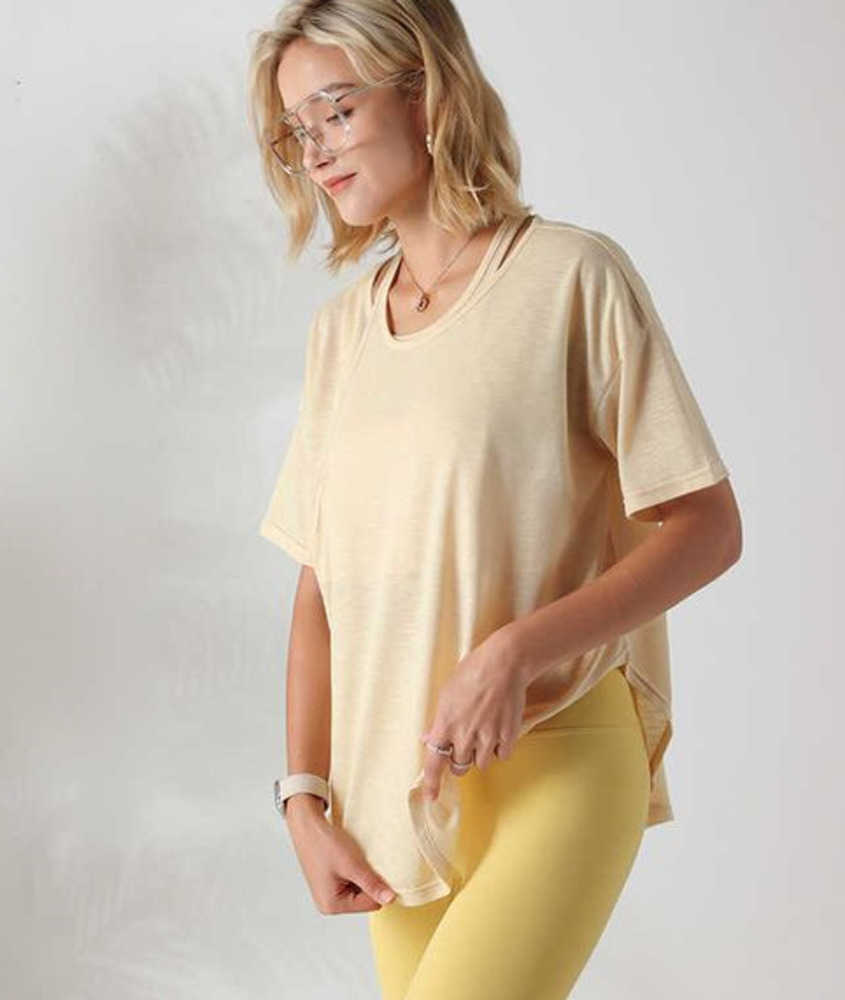 Designer Alos Yoga Suit Women's Summer Thin Short-sleeved Fitness Top Running Quick-drying Sports T-shirt Loose Blouse112, Yellow
Designer Alos Yoga Suit Women's Summer Thin Short-sleeved Fitness Top Running Quick-drying Sports T-shirt Loose Blouse112, Yellow