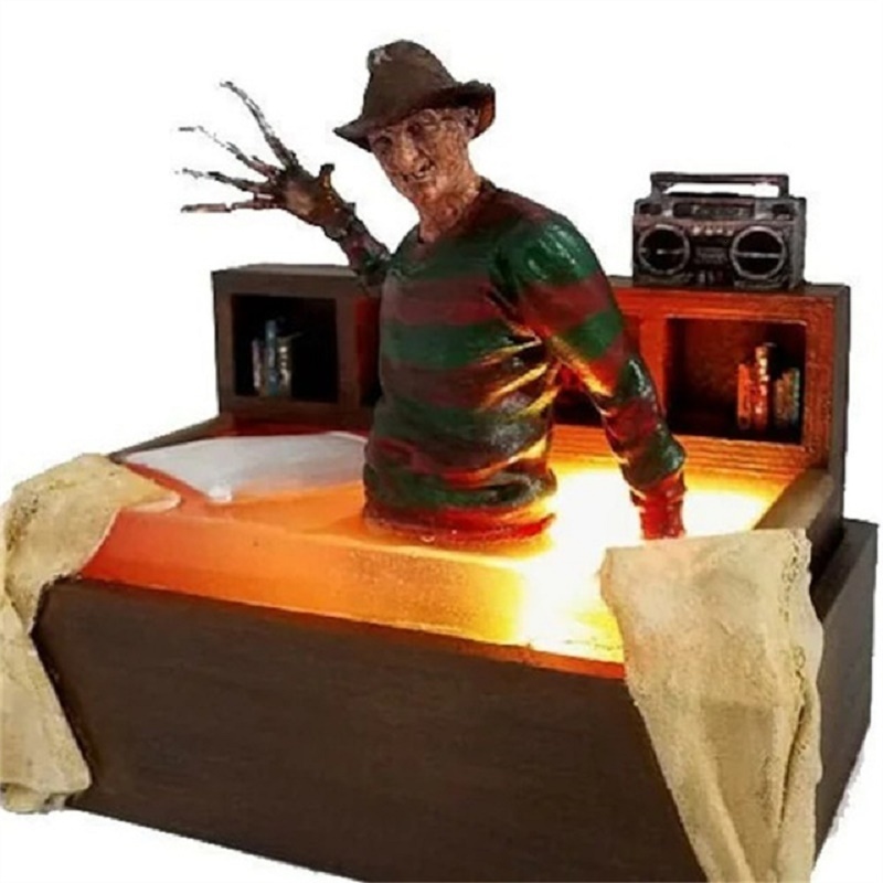 Decorative Objects Figurines Figurine Horror Lamp Movie Sculpture Illuminated 3D Model Decorations for Home Cup Scary Resin Halloween Decoration 23061