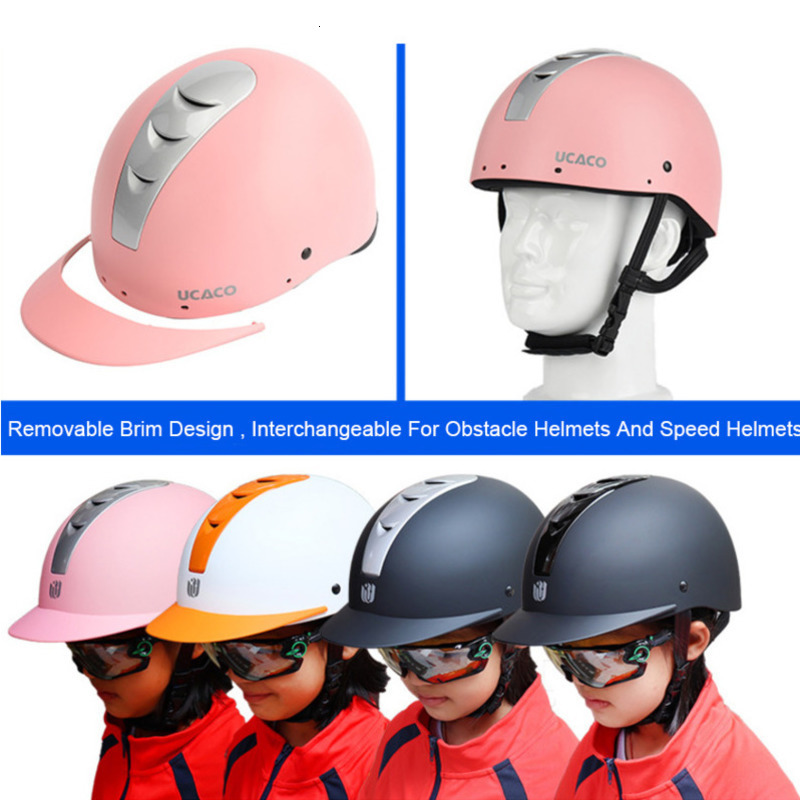 Riding Helmets 49-58cm Summer Ultra Light Children's Equestrian Helmet Riding Helmet Knight Hat Removable Brim Speed Helmet Horse Riding Acc 2306
