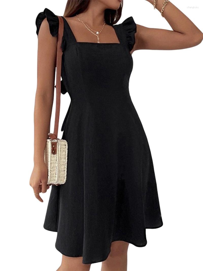 Casual Dresses MSDMSASD - Vestido Corto Con Mangas Abombadas Y Volantes Para Mujer Cuello Cuadrado Color Liso Lazo En La Espalda, Black
Casual Dresses MSDMSASD - Vestido Corto Con Mangas Abombadas Y Volantes Para Mujer Cuello Cuadrado Color Liso Lazo En La Espalda, Black