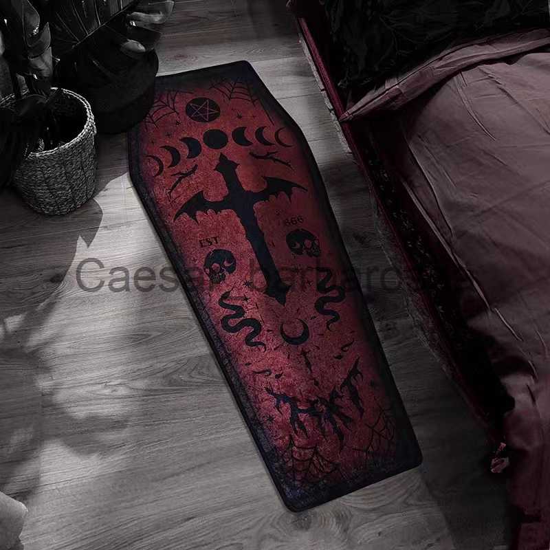 Carpets Bloody Mary carpet dark Gothic coffin floor mat fivestar vampire witch style decoration door mat entrance bedroom decoration x0620, Black
Carpets Bloody Mary carpet dark Gothic coffin floor mat fivestar vampire witch style decoration door mat entrance bedroom decoration x0620, Black