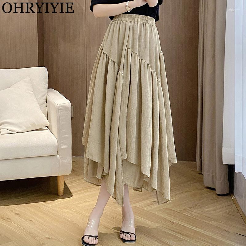 Skirts OHRYIYIE Cotton Linen Long Skirt Women Casual High Waist Irregular Summer Autumn Black Midi A-line Khaiki Female, Yellow
Skirts OHRYIYIE Cotton Linen Long Skirt Women Casual High Waist Irregular Summer Autumn Black Midi A-line Khaiki Female, Yellow