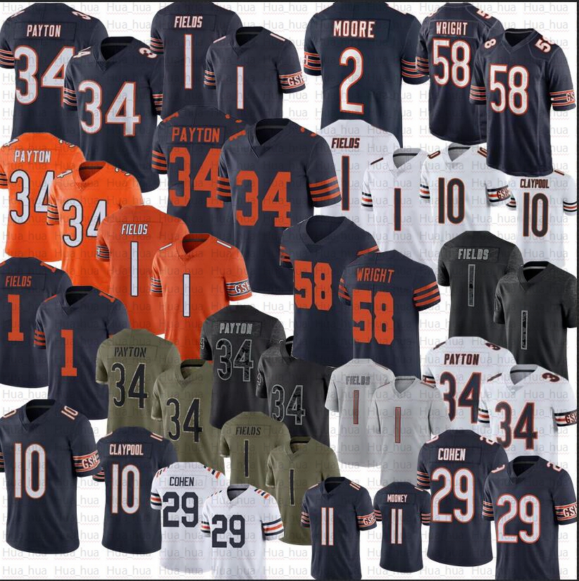Walter Payton Justin Fields Football Jersey DJ Moore Chase Claypool Darnell Mooney 58 Darnell Wright, Youth
Walter Payton Justin Fields Football Jersey DJ Moore Chase Claypool Darnell Mooney 58 Darnell Wright, Youth