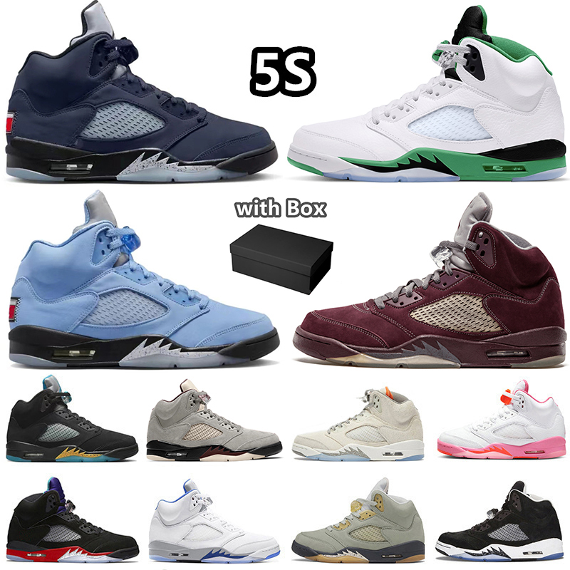 Mens 5 5s Basketball Shoes Lucky Green UNC Georgetown Aqua Burgundy Easter Sail Craft We The Best Fire Red Racer Blue Top 3 What The 5 Sneakers with box, Item#7
Mens 5 5s Basketball Shoes Lucky Green UNC Georgetown Aqua Burgundy Easter Sail Craft We The Best Fire Red Racer Blue Top 3 What The 5 Sneakers with box, Item#7