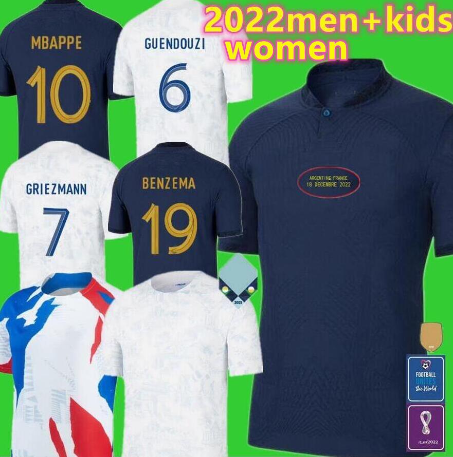 Maillots de football French soccer jersey 2023 BENZEMA MBAPPE GRIEZMANN 22 23 Francia Men Kids KIMPEMBE FEKIR maillot women shirt hommes Kante VARANE 2022 jerseys
Maillots de football French soccer jersey 2023 BENZEMA MBAPPE GRIEZMANN 22 23 Francia Men Kids KIMPEMBE FEKIR maillot women shirt hommes Kante VARANE 2022 jerseys
