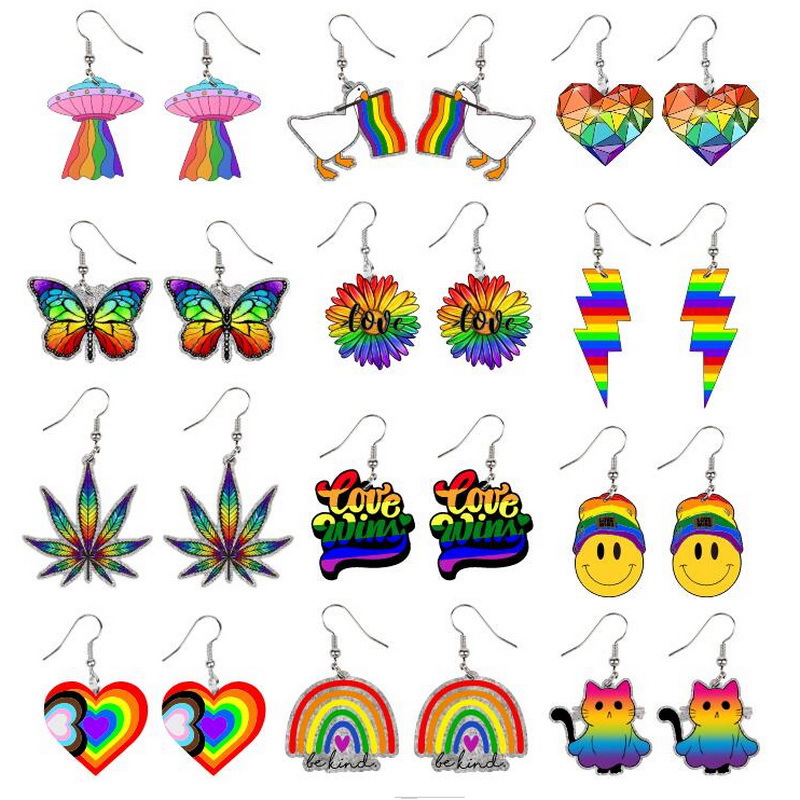 Acrylic Seven Color Rainbow Series Striped Lightning Love Butterfly Facing Japanese Earrings and Earrings Ornaments
Acrylic Seven Color Rainbow Series Striped Lightning Love Butterfly Facing Japanese Earrings and Earrings Ornaments