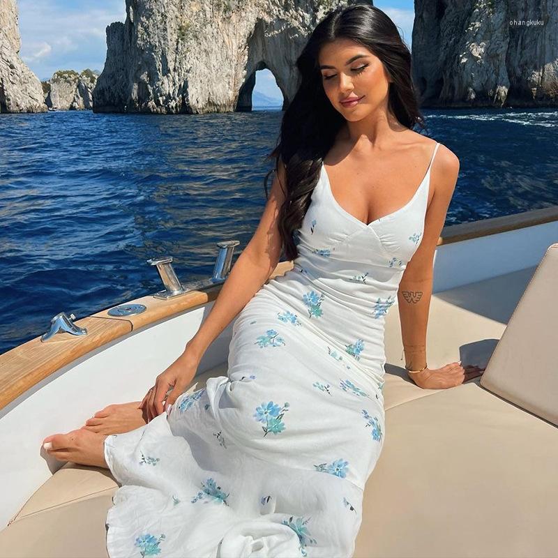 Casual Dresses V-Neck Floral Print Slip Long Dress Elegant Flounced White Beach Party Spaghetti Strap Backless 2023 Summer Maxi
Casual Dresses V-Neck Floral Print Slip Long Dress Elegant Flounced White Beach Party Spaghetti Strap Backless 2023 Summer Maxi