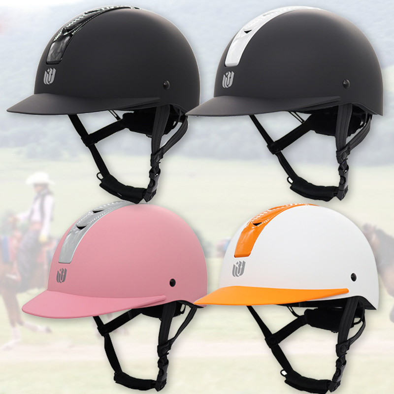 Riding Helmets 49-58cm Summer Ultra Light Children's Equestrian Helmet Riding Helmet Knight Hat Removable Brim Speed Helmet Horse Riding Acc 2306