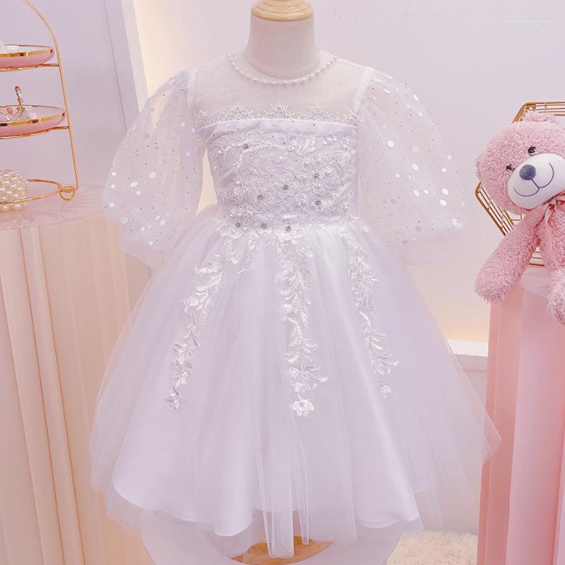Ethnic Clothing Princess White Embroidery Beading Dress Baby Kids Sequin Wedding Birthday Tutu Prom Children Elegant Party Clothes
Ethnic Clothing Princess White Embroidery Beading Dress Baby Kids Sequin Wedding Birthday Tutu Prom Children Elegant Party Clothes