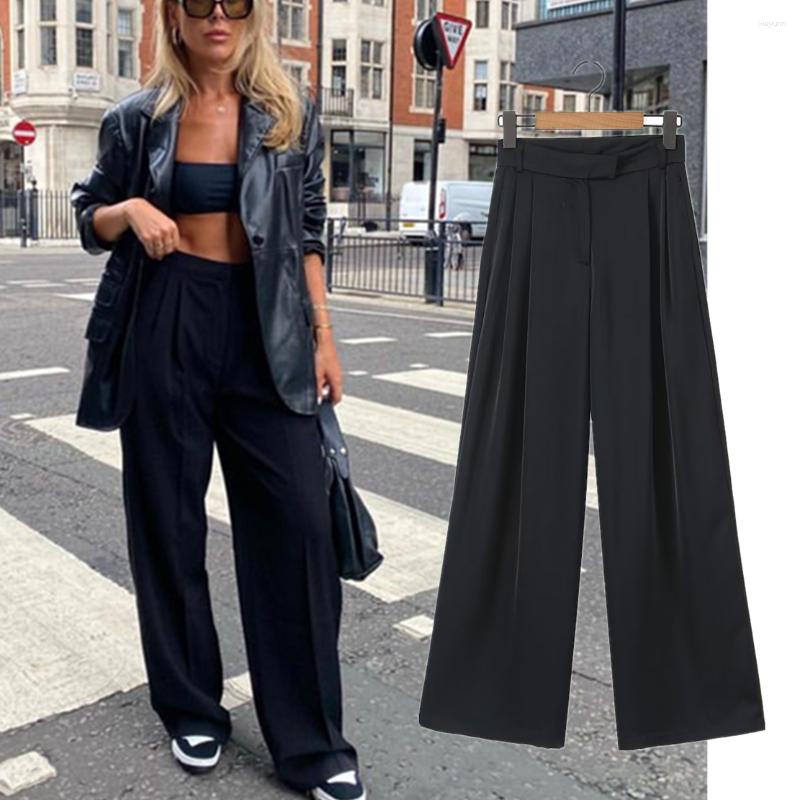 Women's Pants Withered 2023 Spring/Summer Fashion Loose Fit Wide Leg High Waist Casual Satin Suit Women Trousers, Black
Women's Pants Withered 2023 Spring/Summer Fashion Loose Fit Wide Leg High Waist Casual Satin Suit Women Trousers, Black