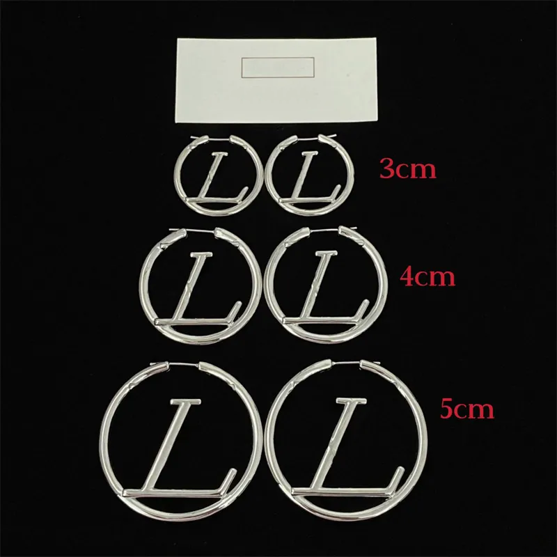 2024 Fashion Womens Hoop Earring Fashion Mens Big Circle Simple Earrings Jewelry Luxury Designer Earings Letter L Stud Earing 2306201BF