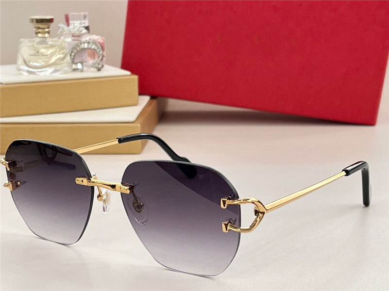 New fashion design sunglasses 0394 K gold frame Irregular rimless lenses simple and popular style outdoor uv400 protection glasses
New fashion design sunglasses 0394 K gold frame Irregular rimless lenses simple and popular style outdoor uv400 protection glasses