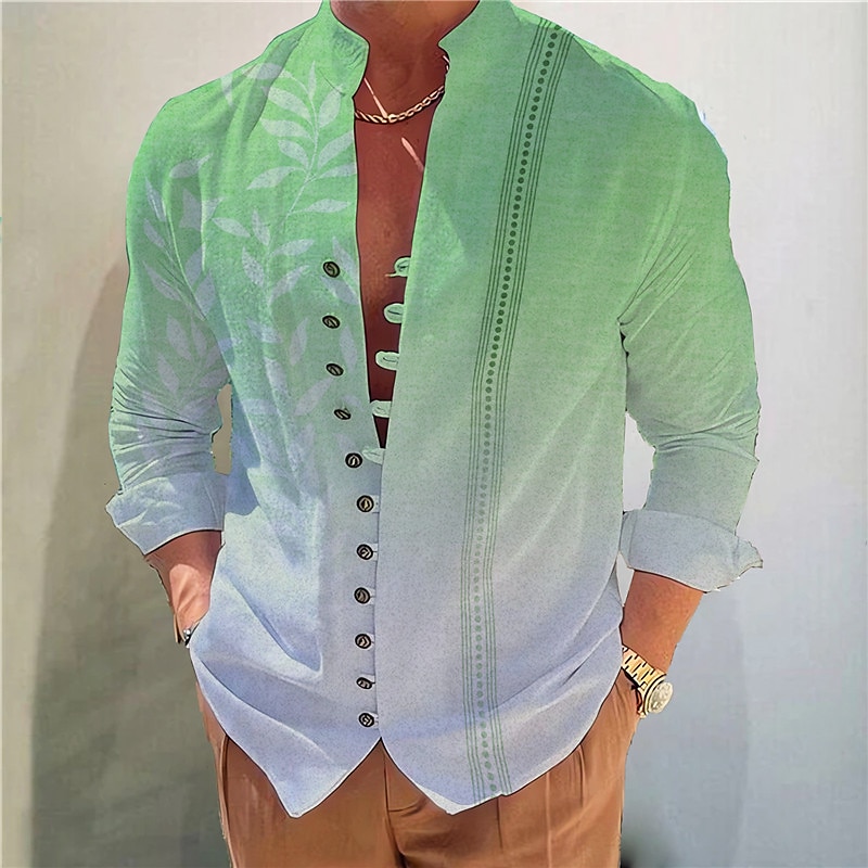 2023 Men's Casual Shirts Autumn Leaf Stripe Printin Hot Sale Men's Long-Sleeved Shirts Solid Color Stand-Up Collar Casual Style Plus Size Shirts, Gray
2023 Men's Casual Shirts Autumn Leaf Stripe Printin Hot Sale Men's Long-Sleeved Shirts Solid Color Stand-Up Collar Casual Style Plus Size Shirts, Gray