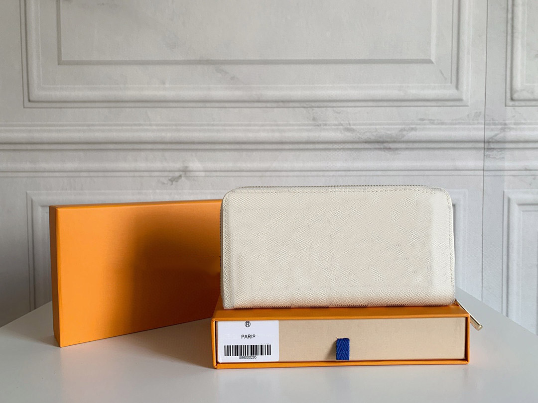 Designer wallets mens zipper wallet luxury Women leather purse High Quality Letters coin Purses Original Box grid card holde real leather wallet