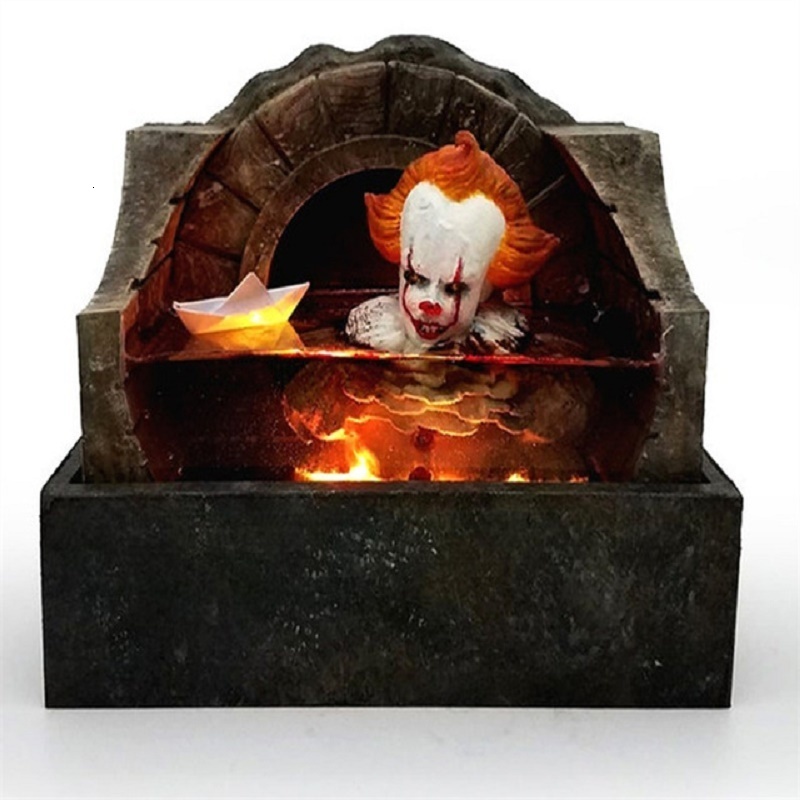 Decorative Objects Figurines Figurine Horror Lamp Movie Sculpture Illuminated 3D Model Decorations for Home Cup Scary Resin Halloween Decoration 23061