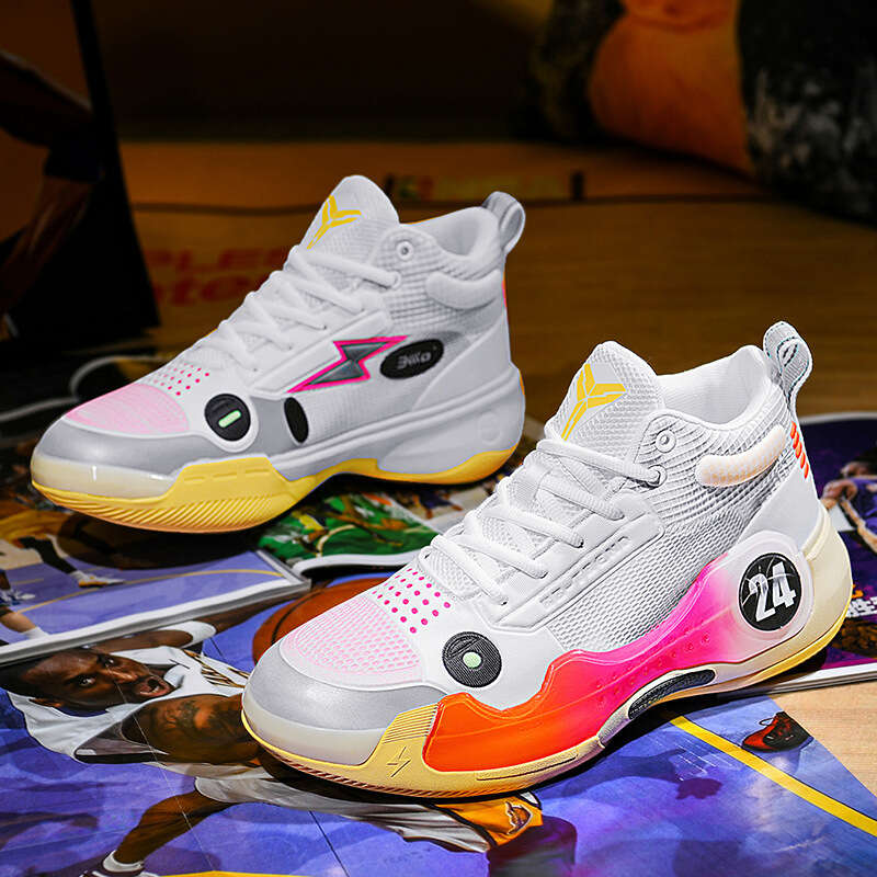 Mens Sports Shoes Lightweight Youth Basketball Shoes Breathable Mesh Trainers, Blooming