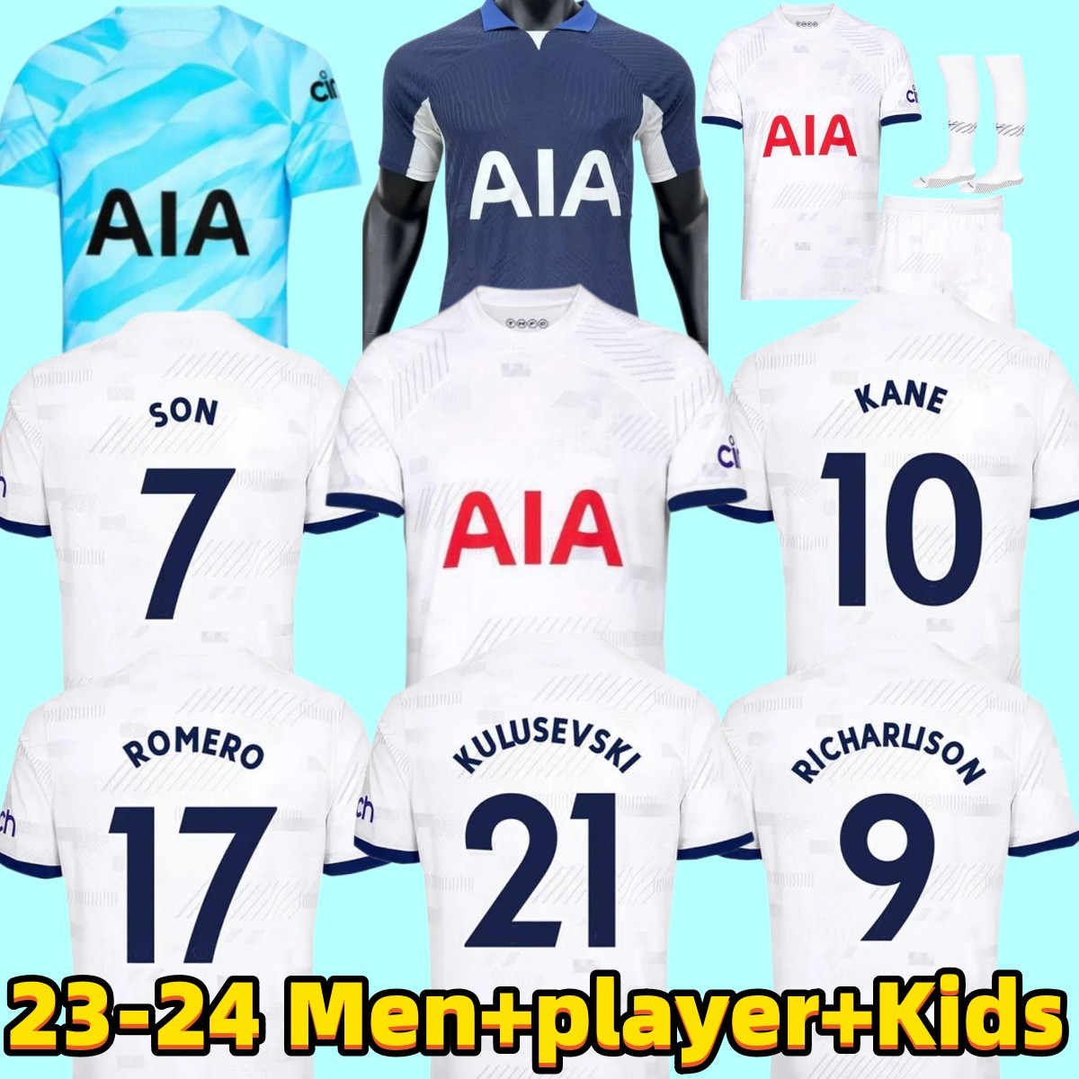 SON KANE 23 24 Soccer Jersey KULUSEVSKI RICHARLISON HOJBJERG SPENCE PERISIC DIER 2023 2024 LUCAS ROMERO Tottenham Football shirt SPURS, 22-23 third
SON KANE 23 24 Soccer Jersey KULUSEVSKI RICHARLISON HOJBJERG SPENCE PERISIC DIER 2023 2024 LUCAS ROMERO Tottenham Football shirt SPURS, 22-23 third