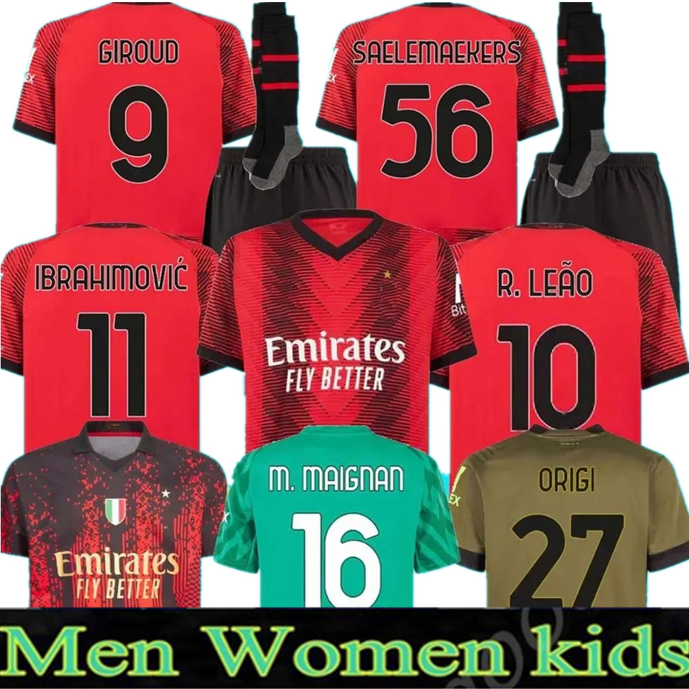 2023 AC MILANS IBRAHIMOVIC GIROUD Soccer Jerseys 22 23 THEO BRAHIM TONALI 4th Shirt ROMAGNOLI R.LEAO S.CASTILLEJO KESSIE SAELEMAEKERS Football uniform
2023 AC MILANS IBRAHIMOVIC GIROUD Soccer Jerseys 22 23 THEO BRAHIM TONALI 4th Shirt ROMAGNOLI R.LEAO S.CASTILLEJO KESSIE SAELEMAEKERS Football uniform
