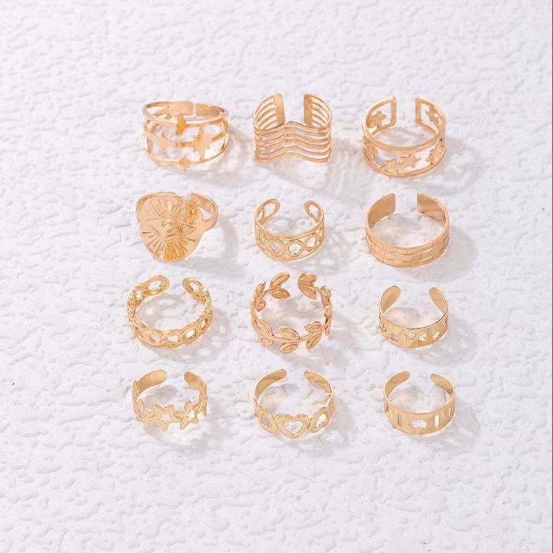 Solitaire Ring 100 Pcs Rings for Women Premium Jewelry Gifts Vintage Bohemia Couple Knuckle Wedding Party Goth Set Wholesale Mixed 230620