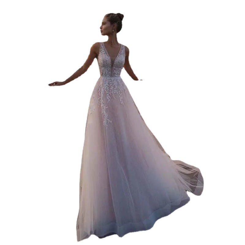 Light Pink Princess Beach A Line Wedding Dress Sleeveless V Neck Appliqued Bride Dress Tulle Boho Wedding Gowns, Custom made from color chart
Light Pink Princess Beach A Line Wedding Dress Sleeveless V Neck Appliqued Bride Dress Tulle Boho Wedding Gowns, Custom made from color chart