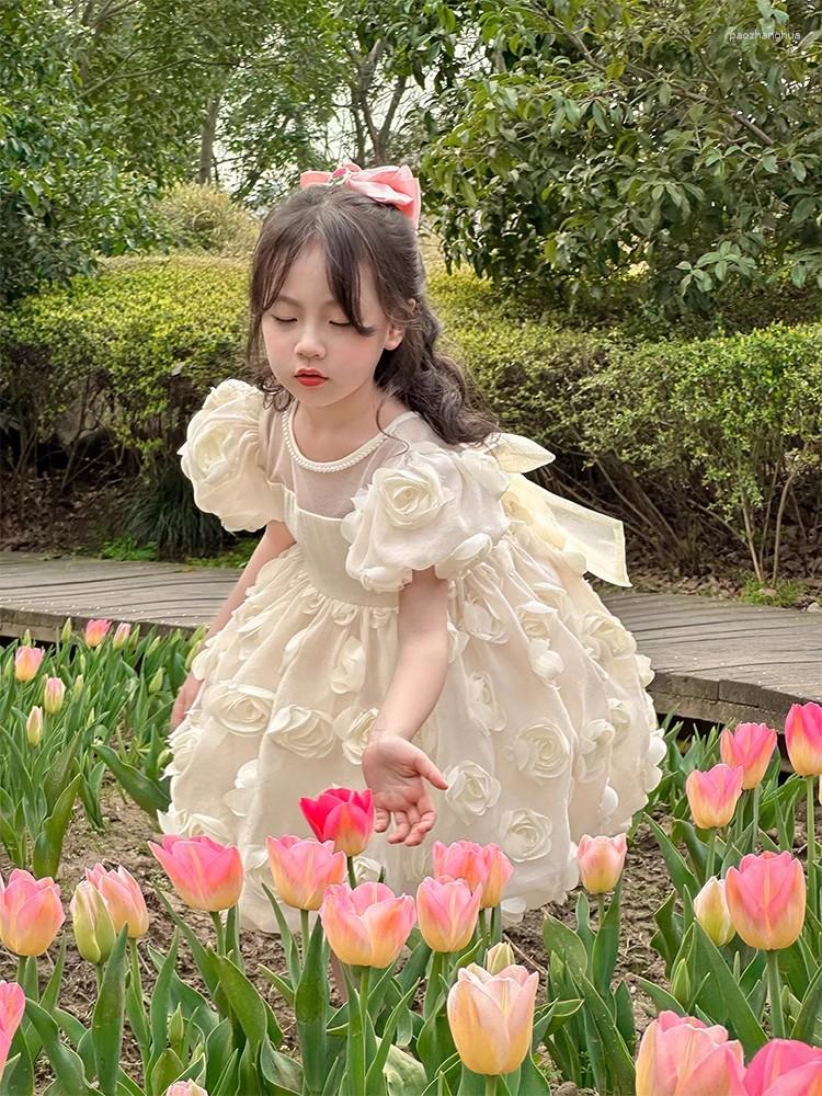 Girl Dresses Stereoscopic Rose Floral Puff Sleeve Princess Girls Pearls O-Neck Back Bow Kids 2023 Summer Dress Party Birthday, Beige
Girl Dresses Stereoscopic Rose Floral Puff Sleeve Princess Girls Pearls O-Neck Back Bow Kids 2023 Summer Dress Party Birthday, Beige