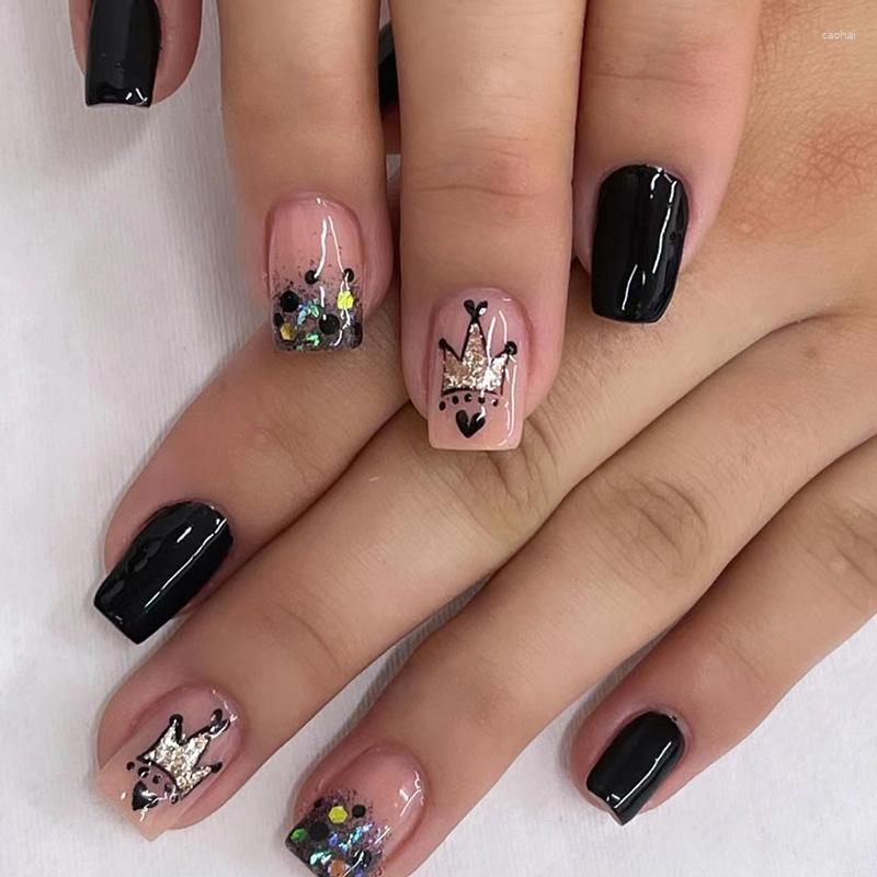 False Nails Square French Fake With Crown Glitter Gradient Nail Waterproof Faux Fingernails Full Cover Tips Press On, Only false nails
False Nails Square French Fake With Crown Glitter Gradient Nail Waterproof Faux Fingernails Full Cover Tips Press On, Only false nails