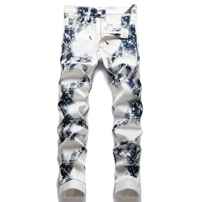 White Printed Men's Jeans Summer Casual Stretch Printed Pants Pantalones Para Hombre Vaqueros, 5715
White Printed Men's Jeans Summer Casual Stretch Printed Pants Pantalones Para Hombre Vaqueros, 5715