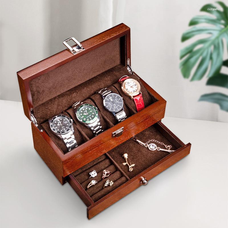 Watch Boxes Double-layer Wooden Organizer Case Brown Men Jewelry Storage Box Display Ring Necklace Bracelet Gifts Cases
Watch Boxes Double-layer Wooden Organizer Case Brown Men Jewelry Storage Box Display Ring Necklace Bracelet Gifts Cases