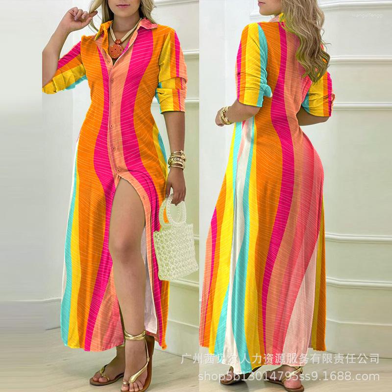 Casual Dresses Striped Long Sleeve Buttoned Shirt Dress 2023 Women Y2k High Waist Swing Summer Vestidos Pencil Party Sexy, Multicolor
Casual Dresses Striped Long Sleeve Buttoned Shirt Dress 2023 Women Y2k High Waist Swing Summer Vestidos Pencil Party Sexy, Multicolor