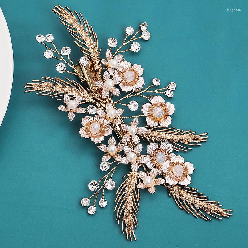 Hair Clips Wedding Accessories Flower Leaf Head Piece Gold Color Hairpin For Brides Women Crystal Rhinestones Pin Clip Bridal Jewelry
Hair Clips Wedding Accessories Flower Leaf Head Piece Gold Color Hairpin For Brides Women Crystal Rhinestones Pin Clip Bridal Jewelry