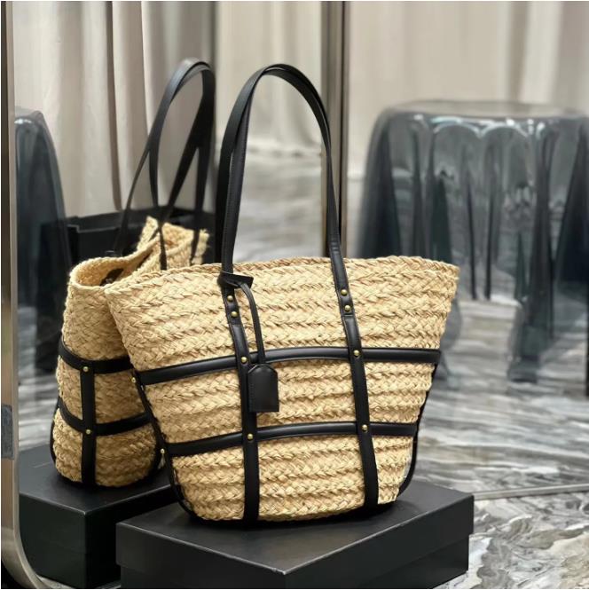 

Beach bag Top Shopping handbag Womens luxury basket tote bags mens clutch weave linen Large designer Crossbody Shoulder bag Available in 8 stylies, Style1