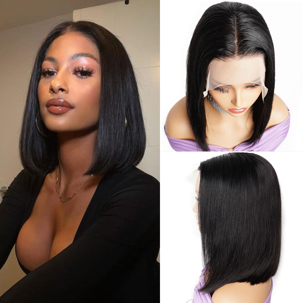 13x4 Lace Front Human Hair Short Bob Wig Pre Plucked High Quality Straight Lace Closure Bob Wig for Women 10 Inch Remy Hair, Natural color
13x4 Lace Front Human Hair Short Bob Wig Pre Plucked High Quality Straight Lace Closure Bob Wig for Women 10 Inch Remy Hair, Natural color