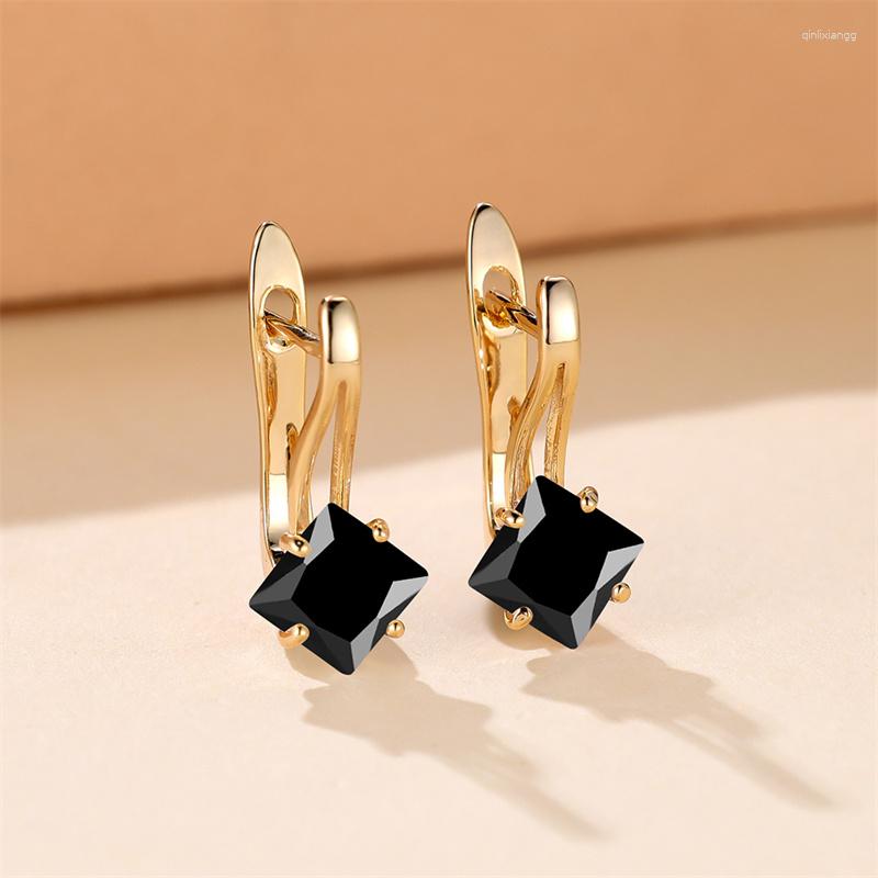 Backs Earrings Luxury Female Black Blue Green Stone Gold Color Clip For Women Charm Squarel Crystal Zircon Wedding
Backs Earrings Luxury Female Black Blue Green Stone Gold Color Clip For Women Charm Squarel Crystal Zircon Wedding