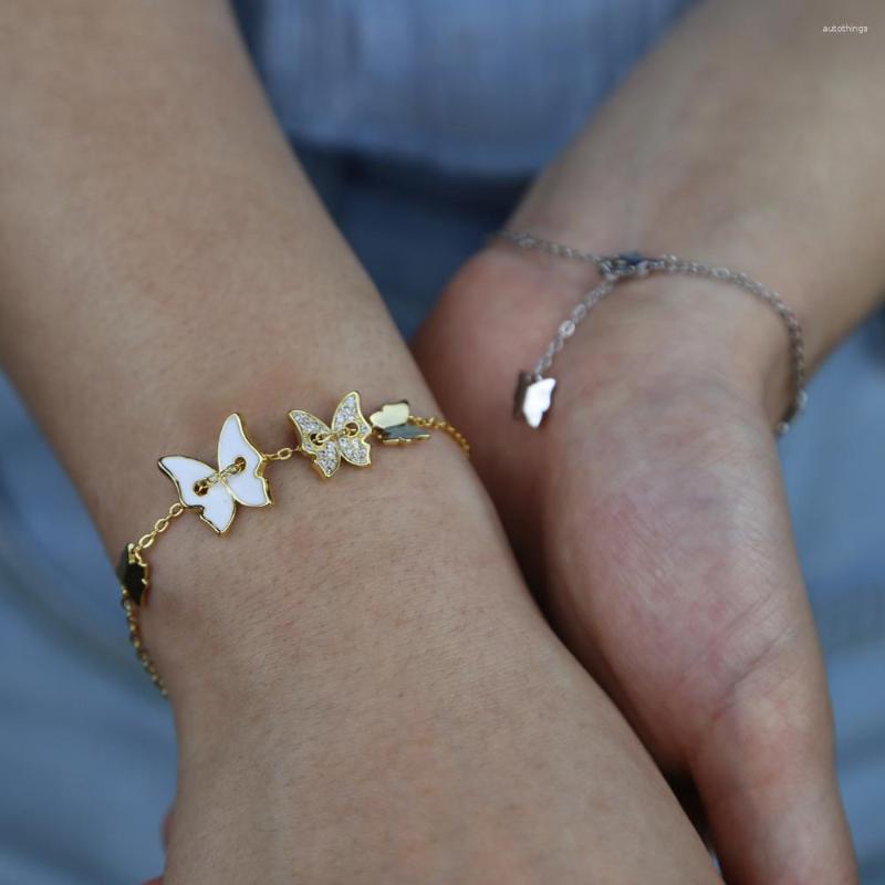 Charm Bracelets Fashion Women Lady Jewelry Micro Pave Cz Link Chain Lovely Animal Design Butterfly Bracelet
Charm Bracelets Fashion Women Lady Jewelry Micro Pave Cz Link Chain Lovely Animal Design Butterfly Bracelet