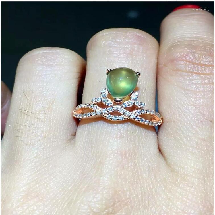 Cluster Rings Natual Prehnite Ring Natural Real 925 Sterling Silver Gem Size 6 8mm For Woman Or Man
Cluster Rings Natual Prehnite Ring Natural Real 925 Sterling Silver Gem Size 6 8mm For Woman Or Man