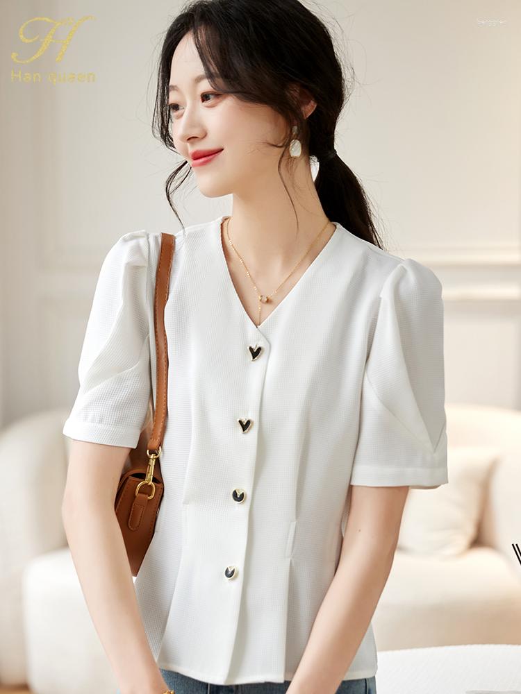 Women' Blouses H Han Queen 2023 Summer Simple Basic Office Lady Blusa V-Neck Vintage Tops Women Elegant Chiffon Loose Casual Shirts, Blue
Women' Blouses H Han Queen 2023 Summer Simple Basic Office Lady Blusa V-Neck Vintage Tops Women Elegant Chiffon Loose Casual Shirts, Blue