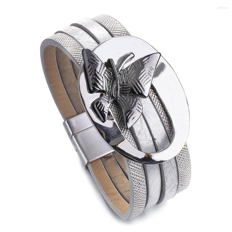 Charm Bracelets ALLYES Vintage Metal Hollow Geometric Butterfly Bracelet For Women Men Multilayer Wrap Grey Leather Jewelry
Charm Bracelets ALLYES Vintage Metal Hollow Geometric Butterfly Bracelet For Women Men Multilayer Wrap Grey Leather Jewelry