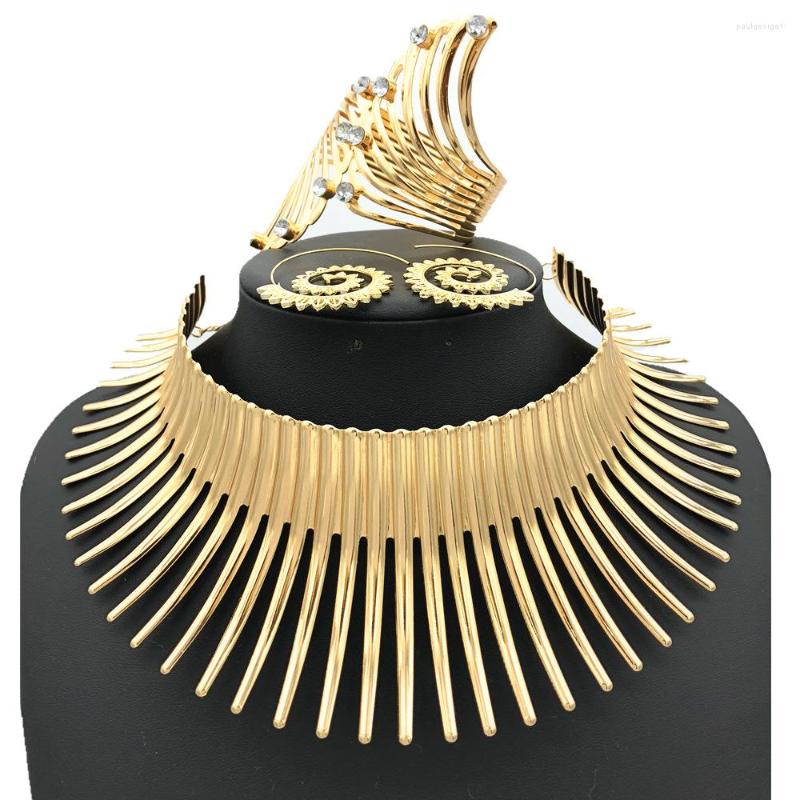 Necklace Earrings Set Longqu African For Women Gold Color Statement Necklaces Jewelry Metal Torques Punk Choker, Picture shown
Necklace Earrings Set Longqu African For Women Gold Color Statement Necklaces Jewelry Metal Torques Punk Choker, Picture shown