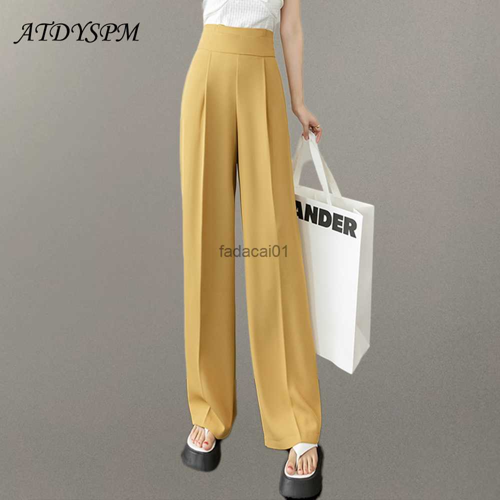 Fashion Women Loose Wide Leg Pants Elegant Straight Floor Length Trousers Female 2023 Spring Summer New Casual Pants L230621, Yellow
Fashion Women Loose Wide Leg Pants Elegant Straight Floor Length Trousers Female 2023 Spring Summer New Casual Pants L230621, Yellow