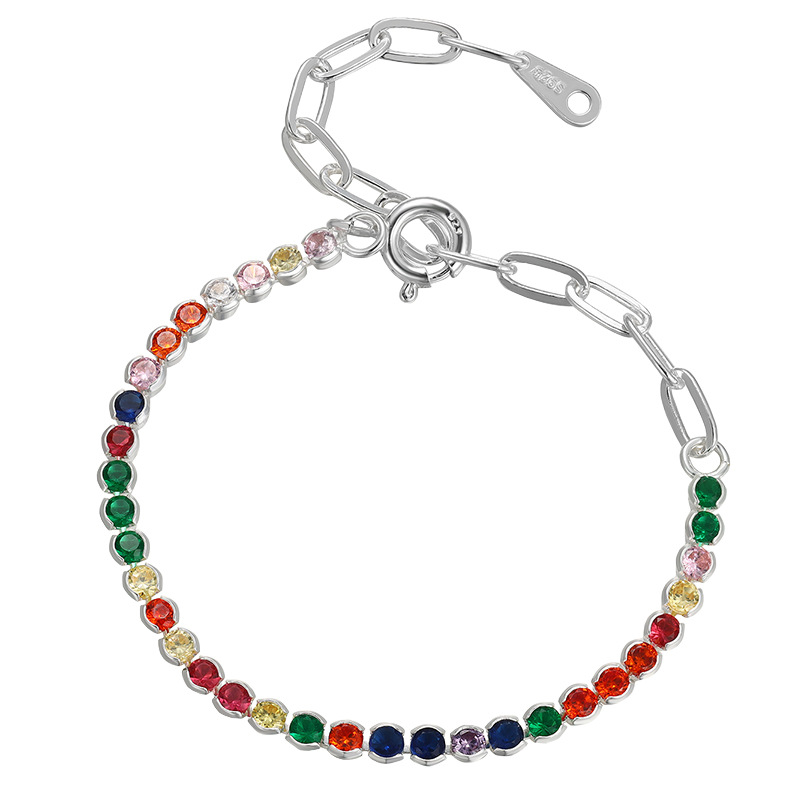 Tennis Bracelet 925 Sterling Silver 18Cm Rainbow Friendship Y2K Accessory Minimalist Jewelry For Women Zirconia Best Friend Gift
Tennis Bracelet 925 Sterling Silver 18Cm Rainbow Friendship Y2K Accessory Minimalist Jewelry For Women Zirconia Best Friend Gift