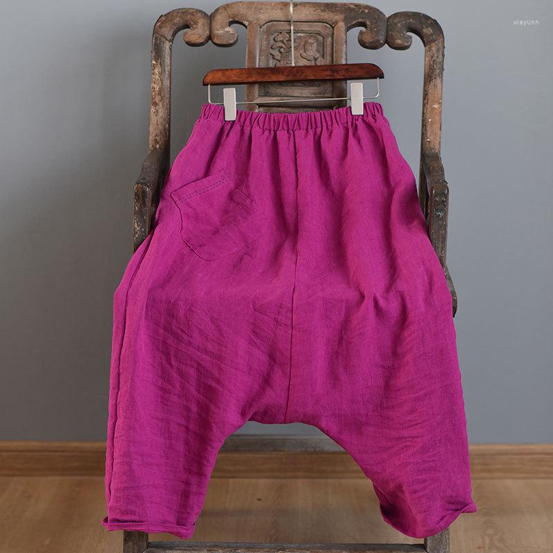 Women's Pants Cotton Linen Cross-pants Autumn Elastic Waist Loose Comfortable Solid Color Baggy Harem Trousers Lantern Wide Leg
Women's Pants Cotton Linen Cross-pants Autumn Elastic Waist Loose Comfortable Solid Color Baggy Harem Trousers Lantern Wide Leg